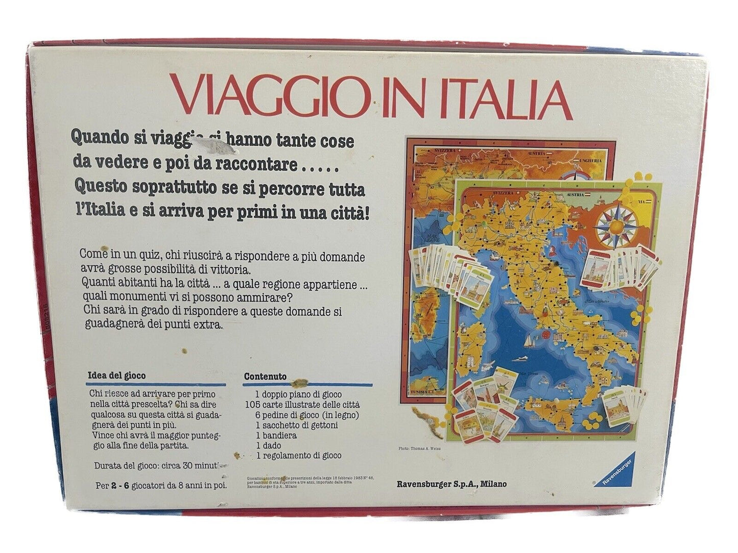 VIAGGIO IN ITALIA GIOCO IN SCATOLA RAVENBURGER 1988 VINTAGE