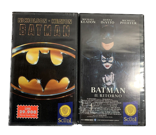 VHS BATMAN E BATMAN IL RITORNO MICHAEL KEATON 1989-1992