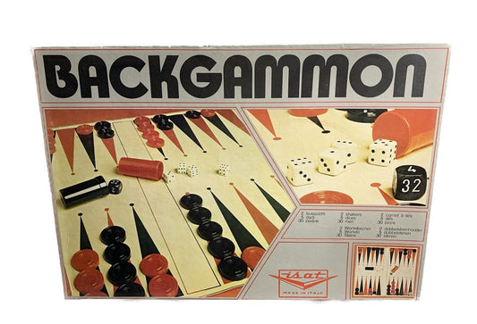 BACKGAMMON GIOCO IN SCATOLA ISAT TORINO MADE IN ITALY ANNI 70/80 OTTIMO COMPLETO