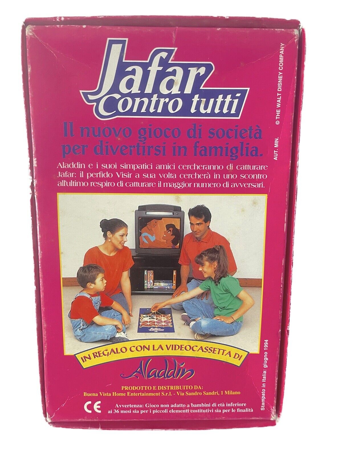 JAFAR CONTRO TUTTI GIOCO IN SCATOLA 1994/1995 VHS ALADDIN