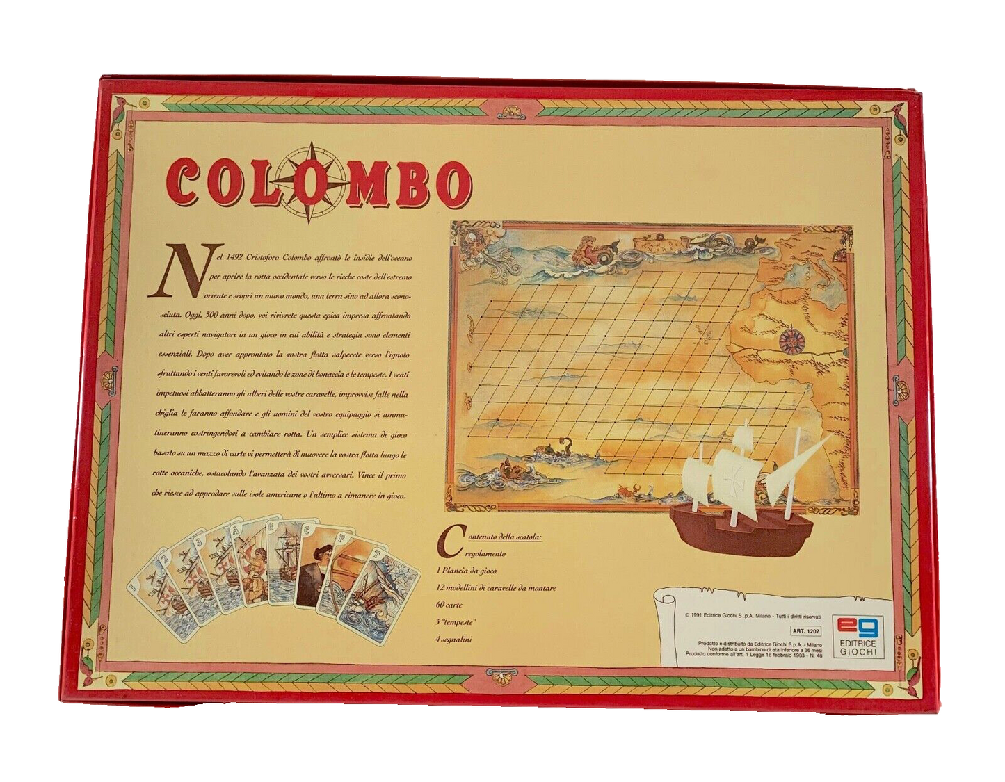 COLOMBO GIOCO IN SCATOLA EDITRICE GIOCHI VINTAGE 1991 COMPLETO