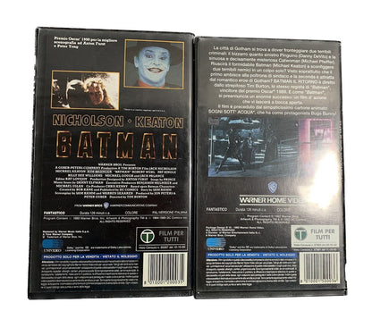 VHS BATMAN E BATMAN IL RITORNO MICHAEL KEATON 1989-1992