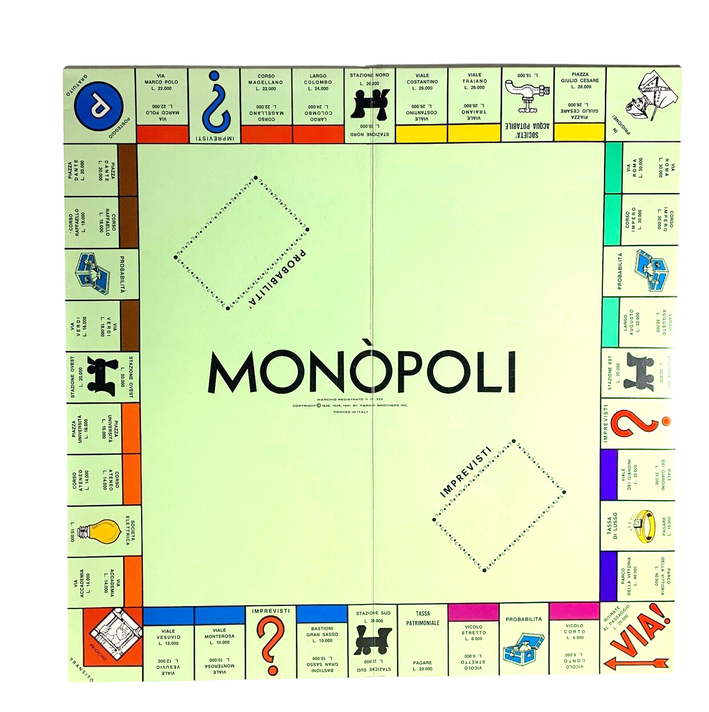 MONOPOLI IN LIRE GIOCO IN SCATOLA RETTANGOLARE EDITRICE GIOCHI COMPLETO VINTAGE