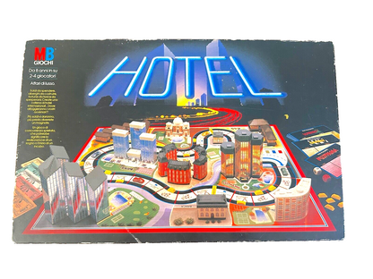 HOTEL GIOCO IN SCATOLA MB GIOCHI 1986 COMPLETO VINTAGE CON LAMPIONCINI