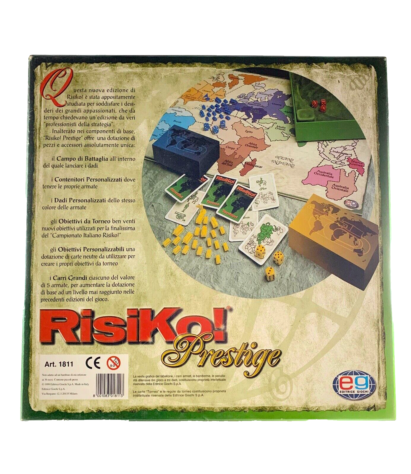 RISIKO! PRESTIGE GIOCO IN SCATOLA EDITRICE GIOCHI 100% COMPLETO OTTIMO 1999