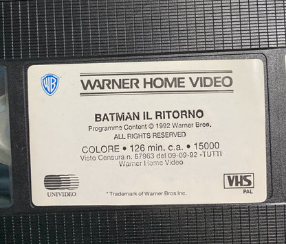 VHS BATMAN E BATMAN IL RITORNO MICHAEL KEATON 1989-1992