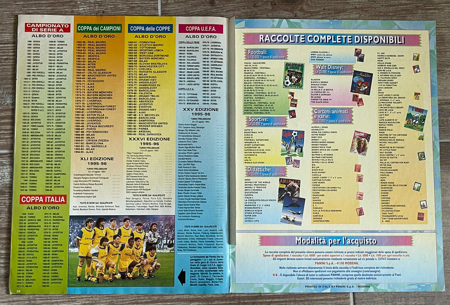 ALBUM FIGURINE 1995-1996 CALCIATORI PANINI SUPERCALCIO -28 MANCANTI