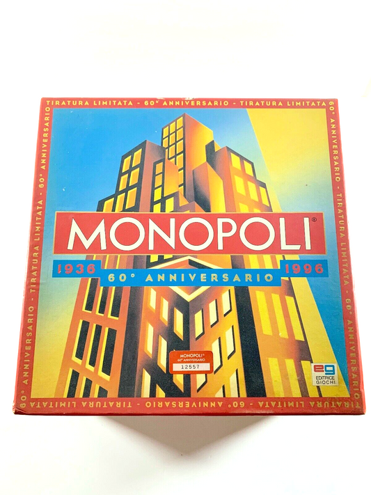 MONOPOLI 60° ANNIVERSARIO GIOCO IN SCATOLA EG GIOCHI COMPLETO VINTAGE NUMERATO