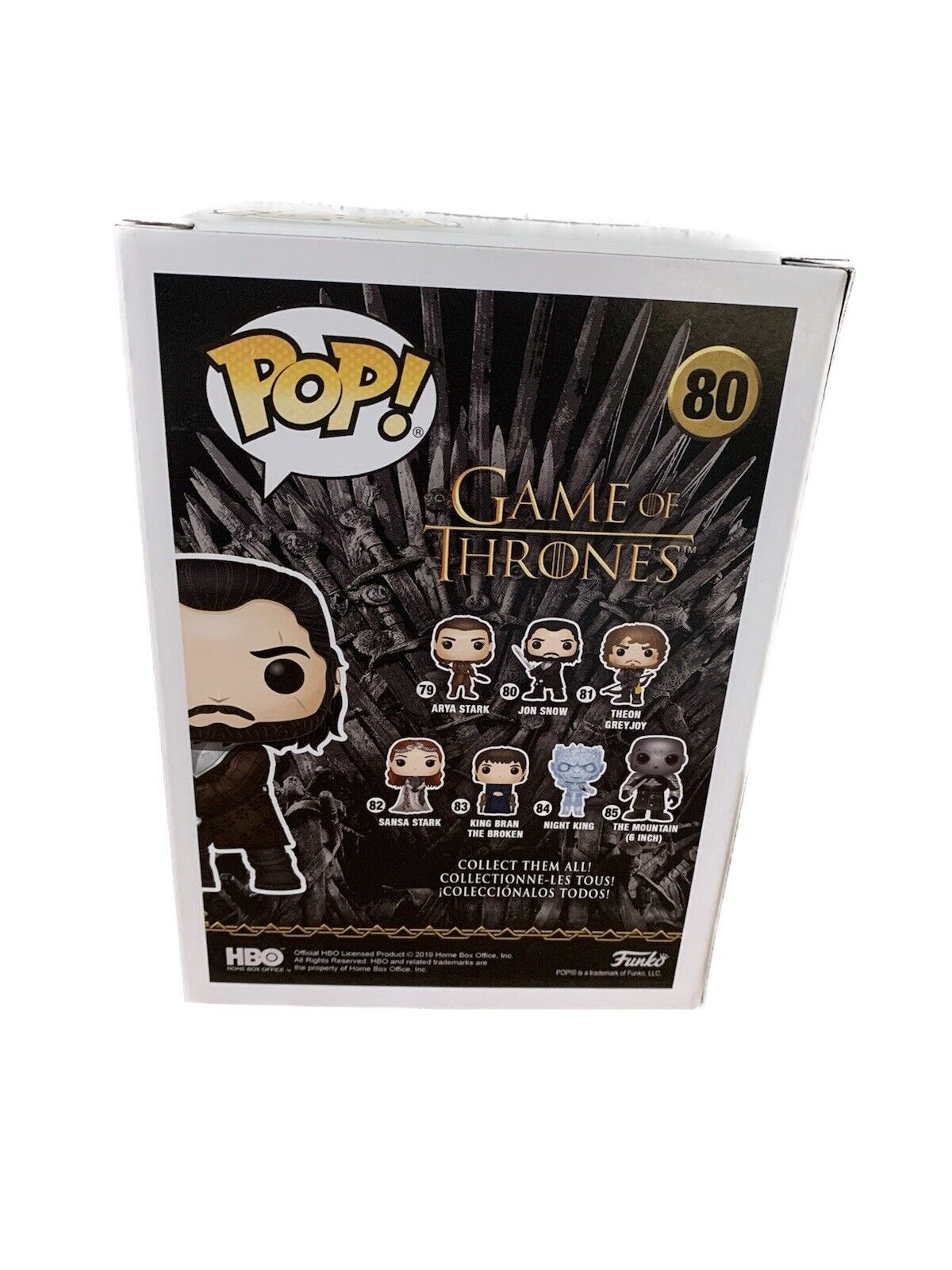 FUNKO POP! GAME OF THRONES #80 JON SNOW NUOVO SIGILLATO 2019