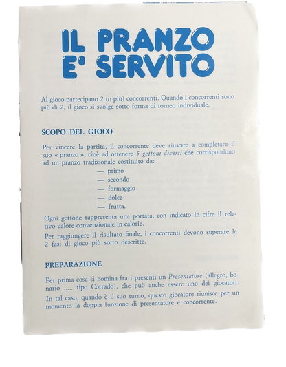 IL PRANZO E' SERVITO GIOCO IN SCATOLA EG GIOCHI 1982 COME NUOVO