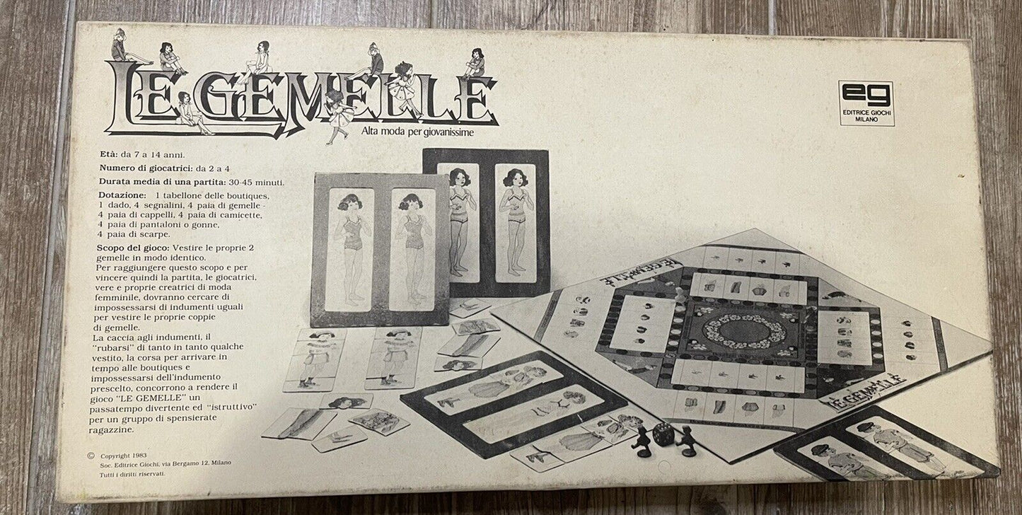 LE GEMELLE GIOCO IN SCATOLA EDITRICE GIOCHI MILANO 1983 VINTAGE